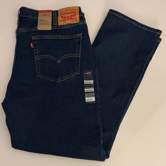 Levis Jeans Mens 38 32 Straight Fit 514